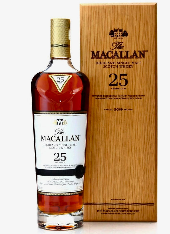 Macallan Sherry Oak 25 year Old Single Malt Scotch Whisky, vintage 2019