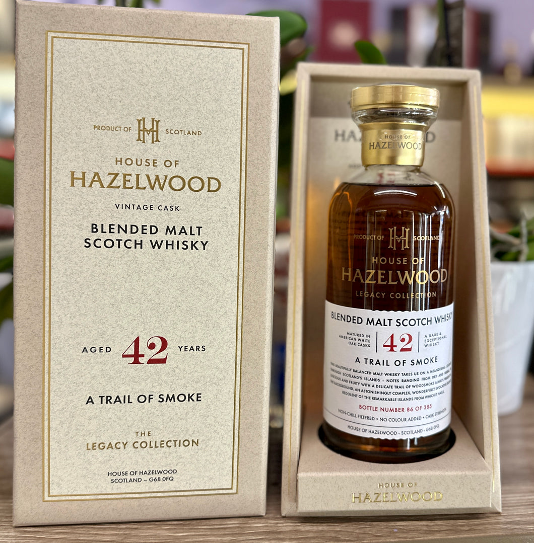 House of Hazelwood 'A Trail of Smoke' 42 Year Old Blended Malt Scotch