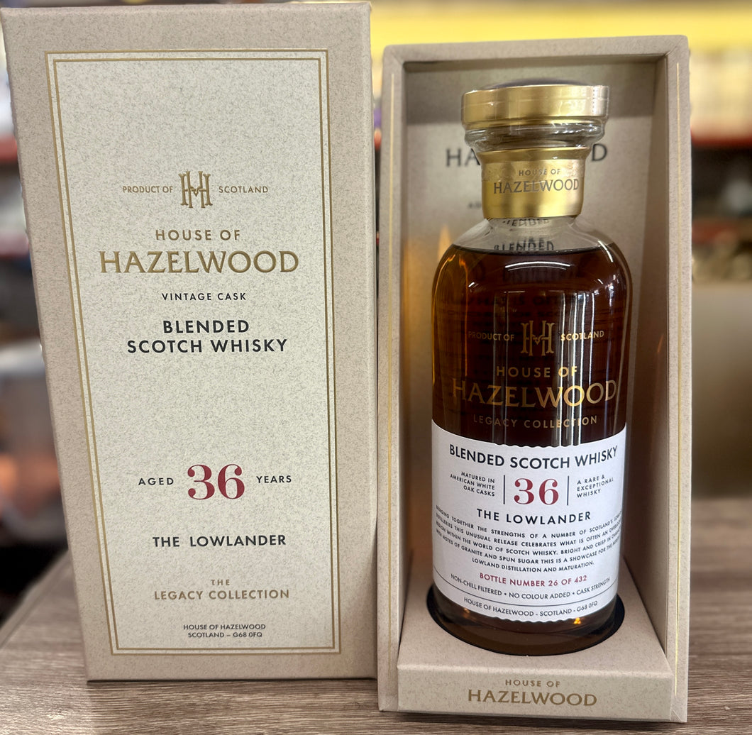 House of Hazelwood 'Lowlander' 36 Year Old Blended Scotch